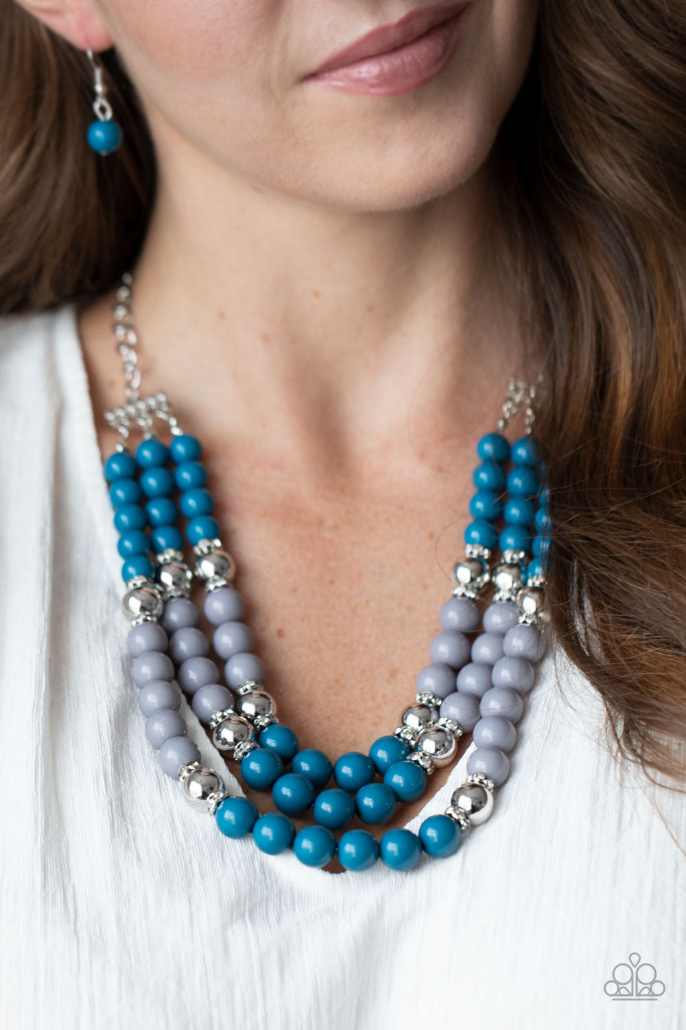 Paparazzi Jewelry Necklace BEAD Your Own Drum - Blue