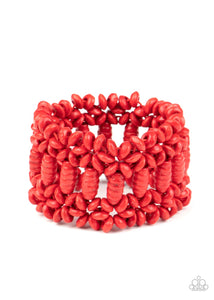 Paparazzi Jewelry Wooden Fiji Flavor - Red