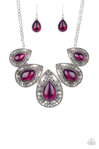 Paparazzi Jewelry Necklace Opal Auras - Purple Necklace