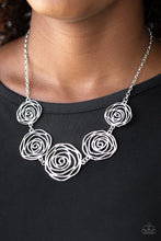 Load image into Gallery viewer, Paparazzi Jewelry Necklace Rosy Rosette - Silver/Beat Around The ROSEBUSH - Silver