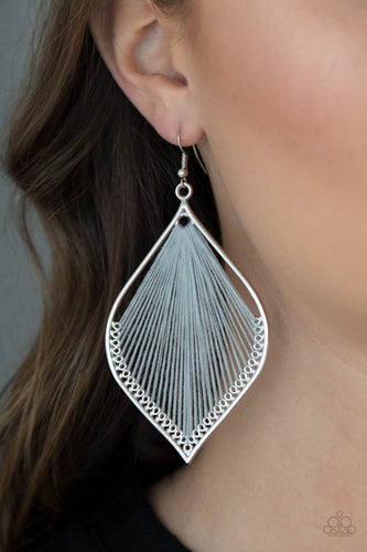 Paparazzi Jewelry Earrings String Theory - Silver