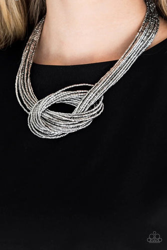 Paparazzi Jewelry Necklace Knotted Knockout - Silver