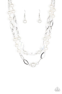 Paparazzi Jewelry Necklace Fluent In Affluence - White