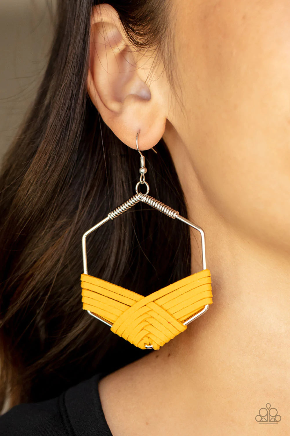 Paparazzi Jewelry Earrings Suede Solstice - Yellow