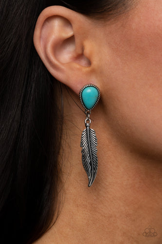 Paparazzi Jewelry Earrings Totally Tran-QUILL - Blue