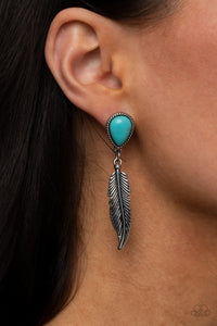 Paparazzi Jewelry Earrings Totally Tran-QUILL - Blue