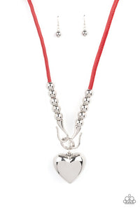 Paparazzi Jewelry Necklace Forbidden Love - Red