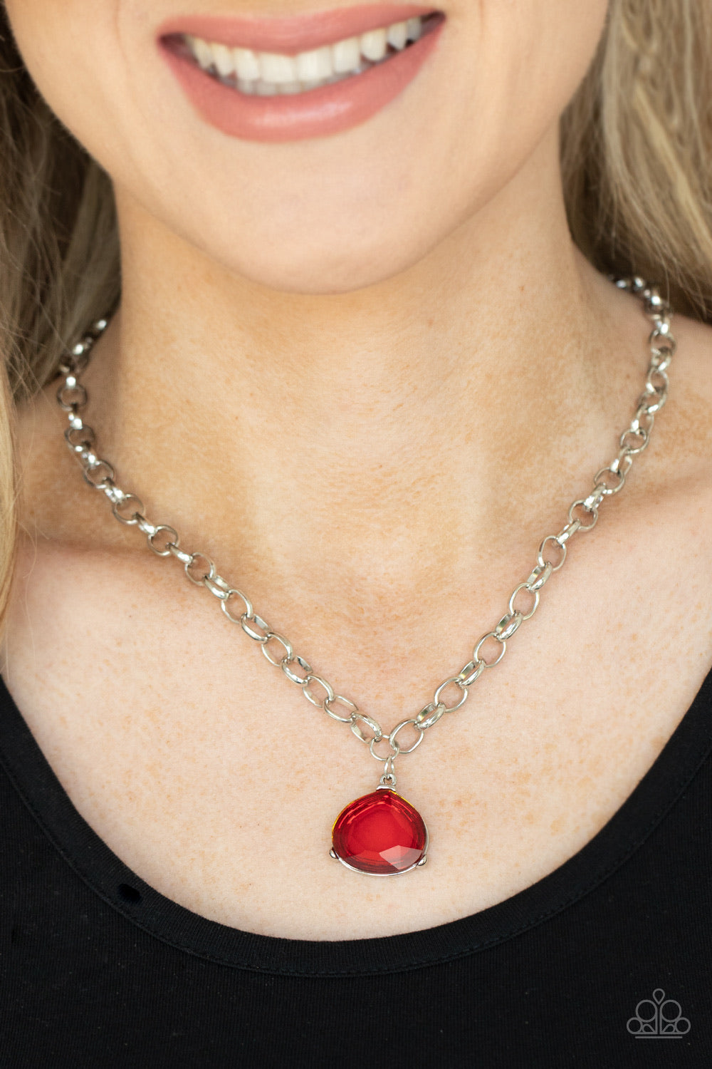 Paparazzi Jewelry Necklace Gallery Gem - Red