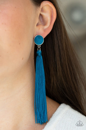 Paparazzi Jewelry Earrings Tightrope Tassel - Blue