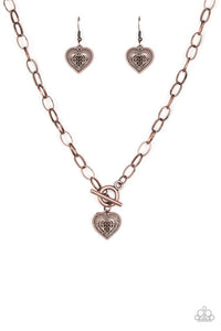 Paparazzi Jewelry Necklace Say No AMOUR - Copper