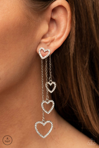 Paparazzi Jewelry Earrings Falling In Love - White