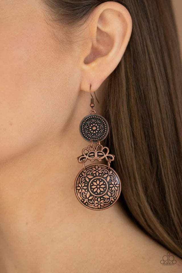 Paparazzi Jewelry Earrings Garden Adventure - Copper