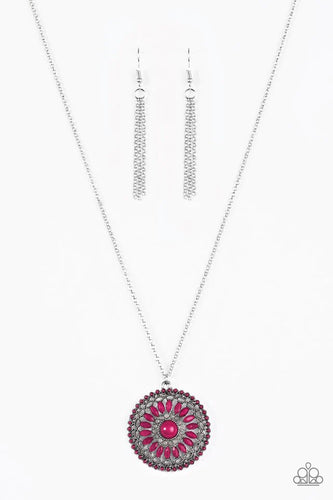 Paparazzi Jewelry Necklace Colorful Carousels - Pink