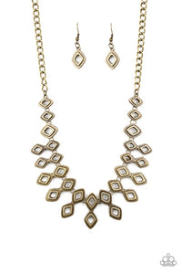 Paparazzi Jewelry Necklace Geocentric - Brass