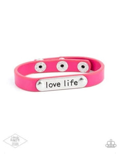 Paparazzi Jewelry Bracelet LOVE LIFE Pink