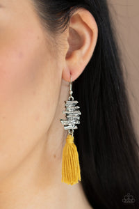 Paparazzi Jewelry Earrings Tiki Tassel - Yellow