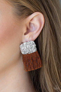 Paparazzi Jewelry Earrings Plume  - Brown