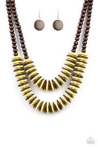 Paparazzi Jewelry Wooden  Dominican Disco - Yellow