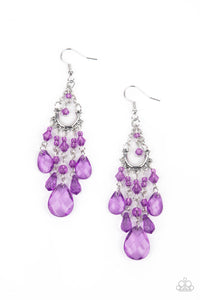 Paparazzi Jewelry Earrings Paid Vacation - Purple