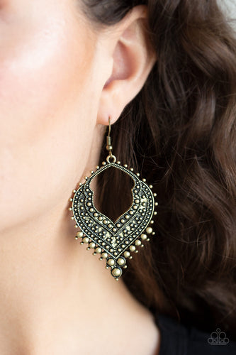Paparazzi Jewelry Earrings Sweep It Under The RUGGED - Brass