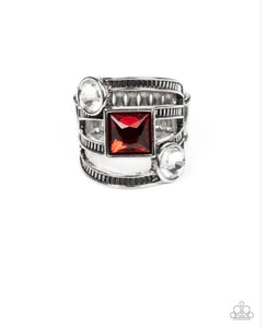 Paparazzi Jewelry Ring Galactic Governess - Red