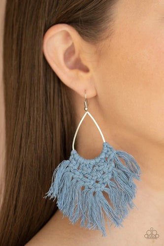 Paparazzi Jewelry Earrings Oh MACRAME, Oh My - Blue