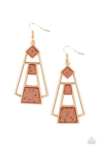 Paparazzi Jewelry Earrings Retro Minimalist - Brown