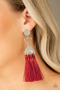 Paparazzi Jewelry Earrings Tassel Trippin - Red