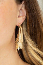 Load image into Gallery viewer, Paparazzi Jewelry Earrings Pursuing The Plumes - Gold