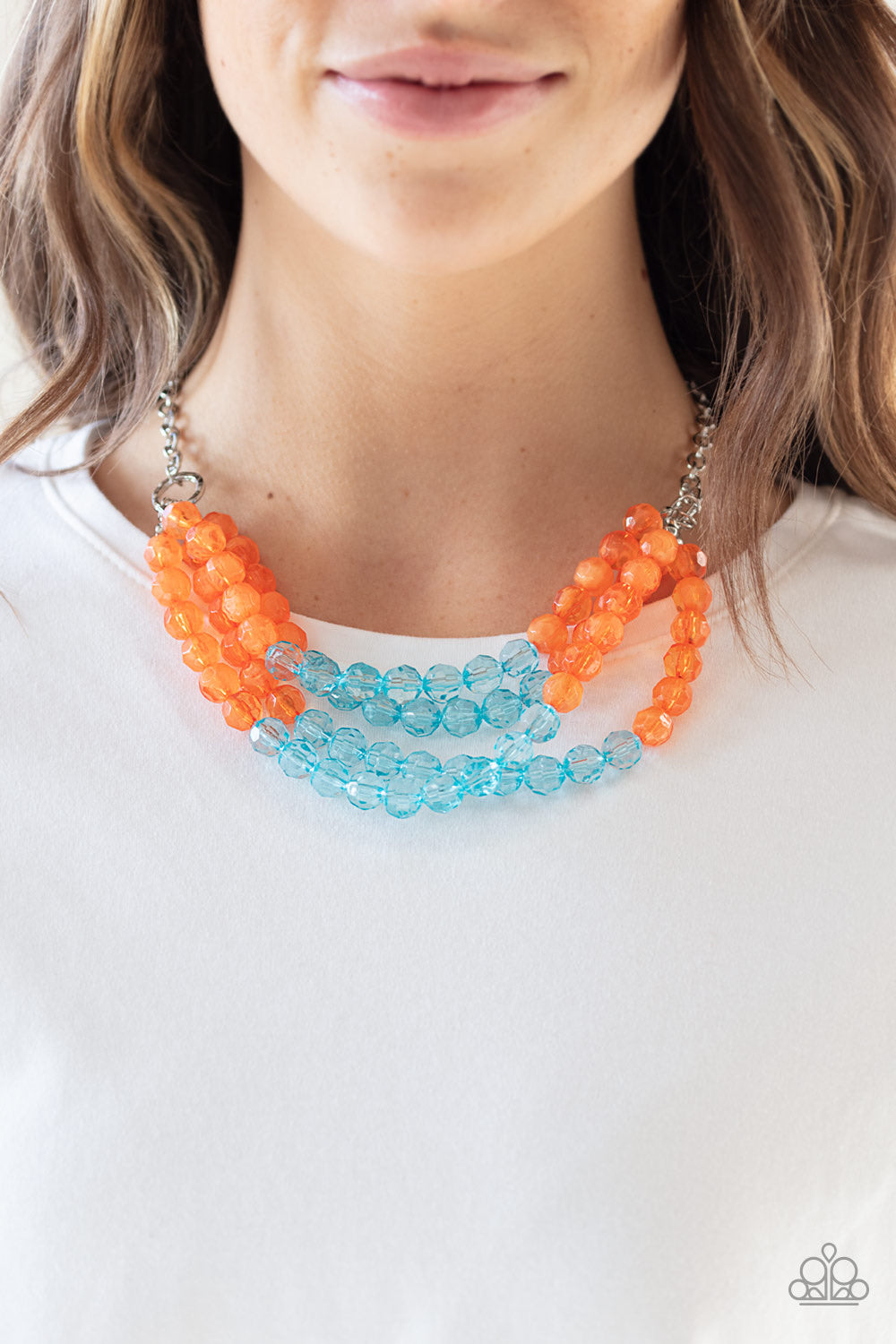 Paparazzi Jewelry Necklace Summer Ice - Orange