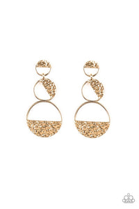 Paparazzi Jewelry Earrings Triple Trifecta - Gold