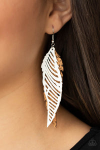 Paparazzi Jewelry Earrings WINGING Off The Hook - White
