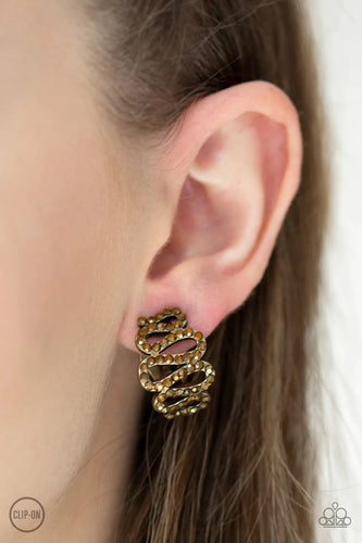 Paparazzi Exclusive Earrings Idol Shine - Brass