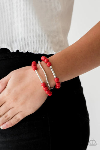 Paparazzi Jewelry Bracelet New Adventures - Red