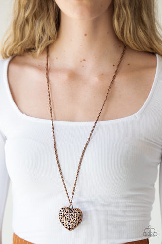 Paparazzi Jewelry Necklace Victorian Virtue - Copper