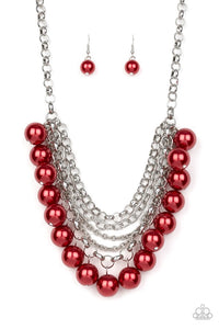 Paparazzi Jewelry Necklace One-Way WALL STREET - Red