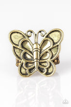 Load image into Gallery viewer, Paparazzi Jewelry Ring Sky High Butterfly - Brass