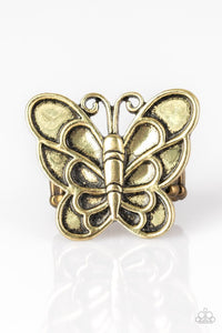 Paparazzi Jewelry Ring Sky High Butterfly - Brass