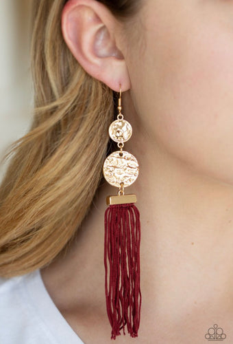 Paparazzi Jewelry Earrings Lotus Gardens - Red