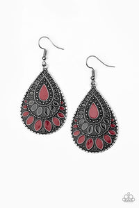 Paparazzi Jewelry Earrings Westside Wildside - Red