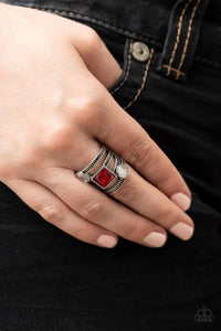 Paparazzi Jewelry Ring Galactic Governess - Red