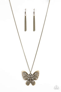 Paparazzi Jewelry Necklace Butterfly Boutique - Brass