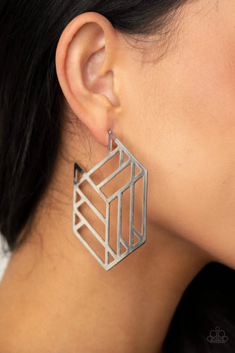 Paparazzi Jewelry Earrings Gotta Get GEO-ing - silver