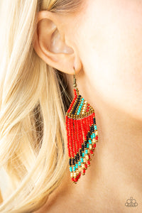 Paparazzi Jewelry Earrings Bodaciously Bohemian - Red