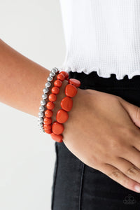 Paparazzi Jewelry Sets Gorgeously Globetrotter - Orange -Color Venture - Orange