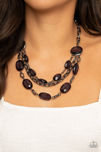 Paparazzi Jewelry Necklace I Need a GLOW-cation - Black