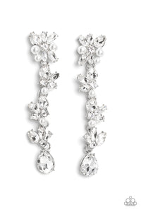 Paparazzi Jewelry Earrings LIGHT at the Opera - White