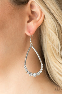 Paparazzi Jewelry Earrings Dipped In Diamonds - White