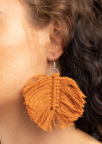 Paparazzi Jewelry Earrings Macrame Mamba - Brown