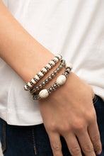 Load image into Gallery viewer, Paparazzi Jewelry Bracelet Take by SANDSTORM - White